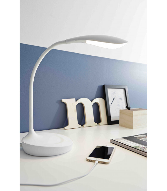 SWAN white table lamp 1 bulb