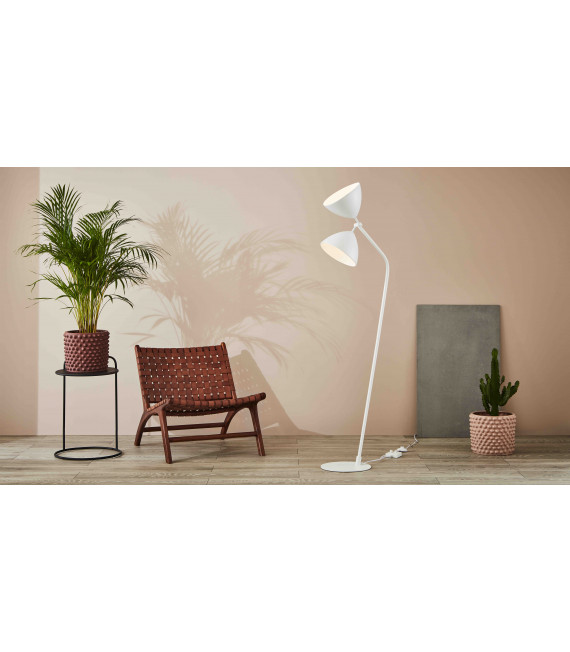DAGMAR weiße Stehlampe 2 Glühbirnen
