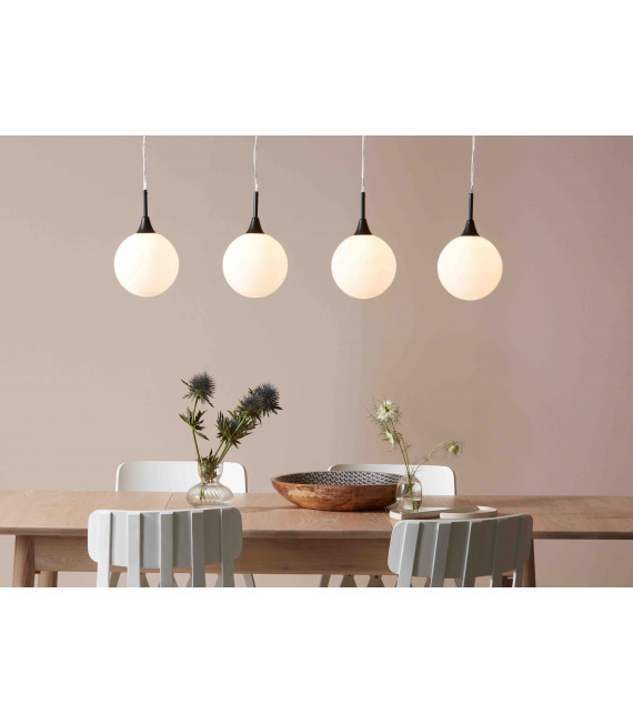Plafoniera QUATTRO nera 4 lampadine