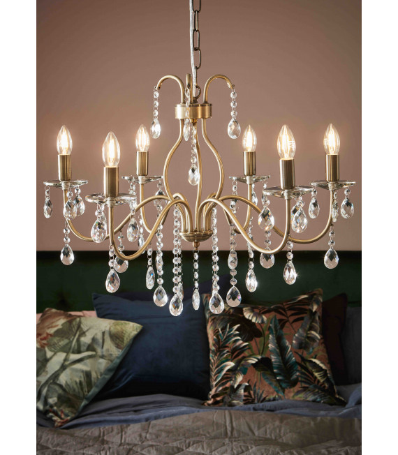 Antique MARY crystal ceiling light 6 bulbs