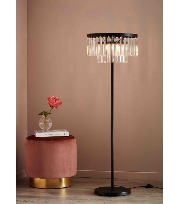 Lampadaire en cristal VENTIMIGLIA Noir 3 ampoules