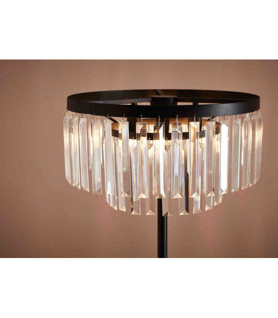 Crystal lamp VENTIMIGLIA Black 3 bulbs