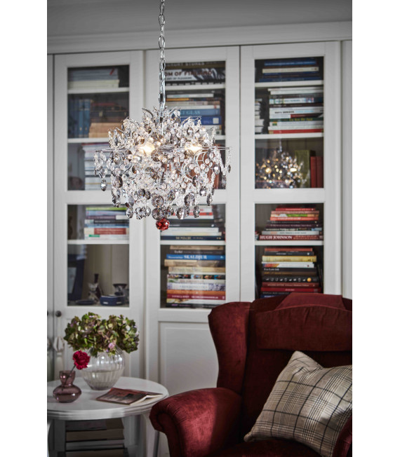 HIDDEN GEM crystal ceiling light chrome 3 bulbs