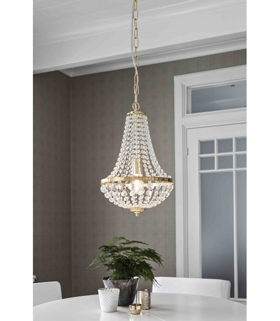 Plafoniera in cristallo GRÄNSÖ ottone 1 lampadina