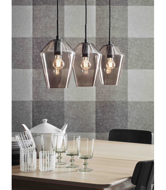 RETRO plafoniera nera 3 lampadine