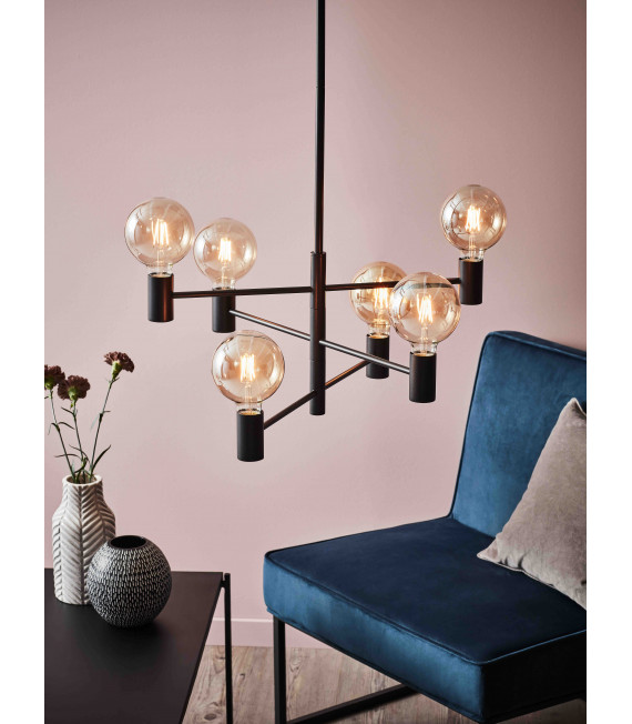 Plafoniera nera CAPITAL 6 lampadine