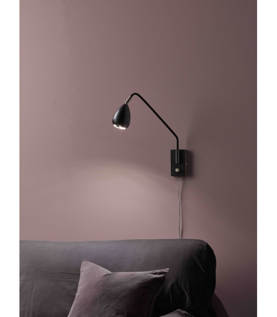 BIKE Applique nera 1 lampadina