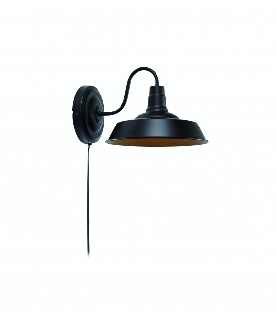 Applique murale GRIMSBY Noire 1 ampoule