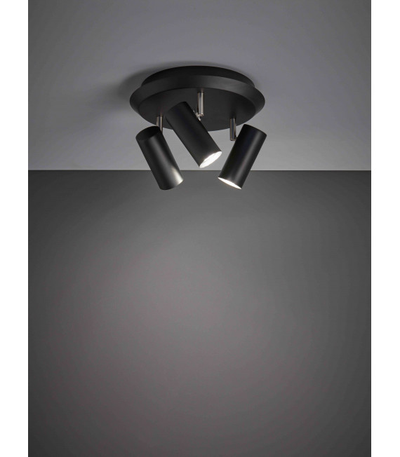BARCELONA ceiling light black 3 bulbs