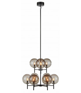 CROWN ceiling light black 9 bulbs