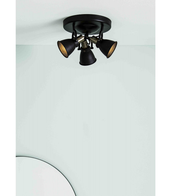 ALTON ceiling light black 3 bulbs