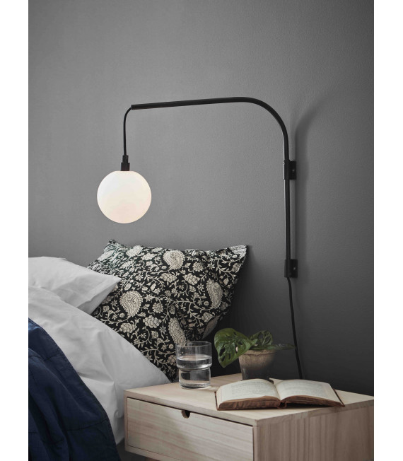 Lampada da parete nera BUDDY 1 lampadina