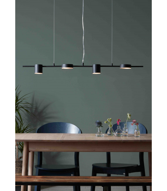 Ceiling lamp ROW Black 4 bulbs