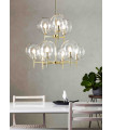 CROWN ceiling lamp Brushed brass 9 bulbs