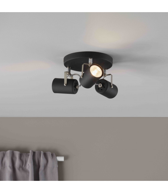 KEY ceiling light black 3 bulbs