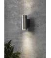 PIPE alumium 2-bulb garden wall light