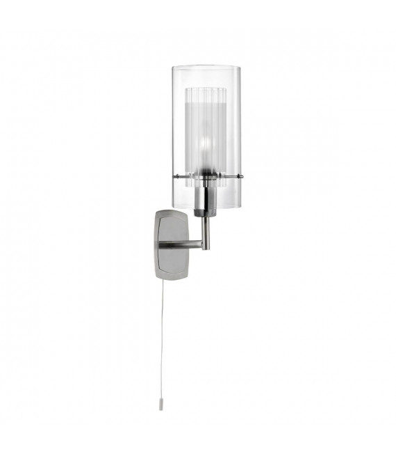 Lampada da parete Duo1 in cromo e vetro