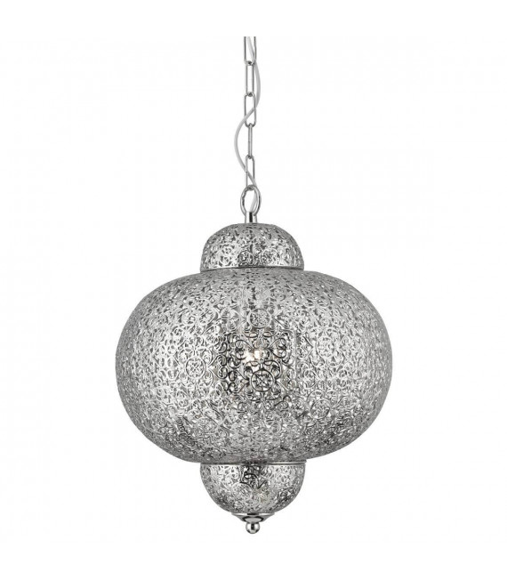 Marokkanische Pendelleuchte in Satin Silber