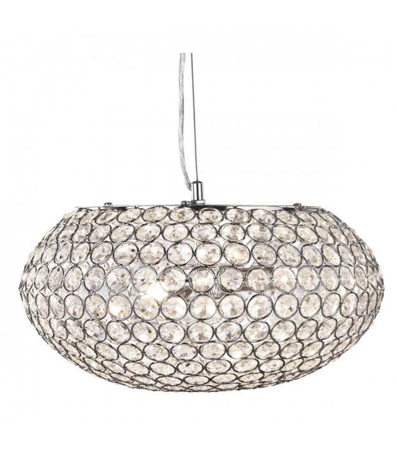 Lámpara colgante Chantilly 35 cm, en cromo y cristal.