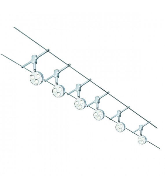 Pendelleuchte am Kabel, 6 LEDs, Chrom