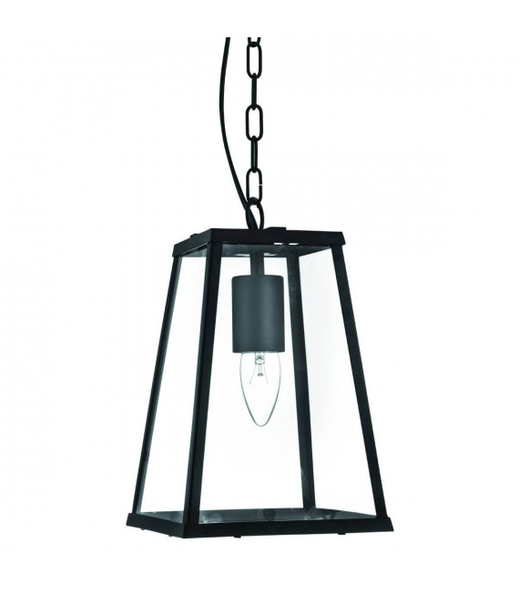 Lámpara colgante Voyager de 18 cm, negra, en vidrio