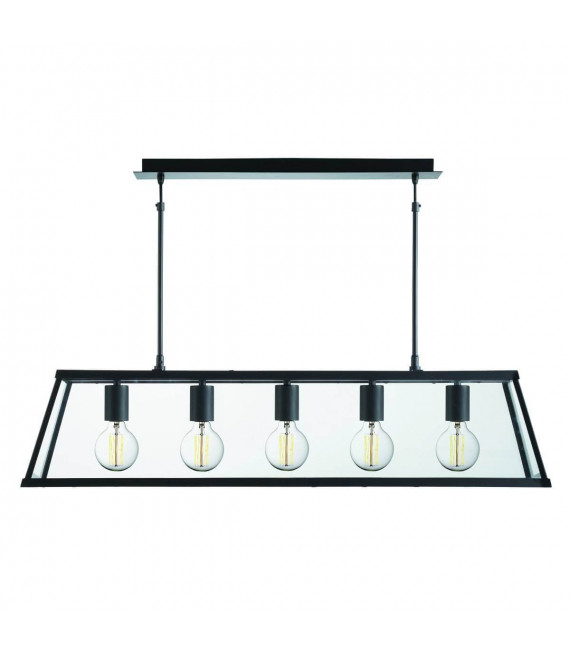 Lámpara colgante Voyager de 90 cm, negra, en vidrio